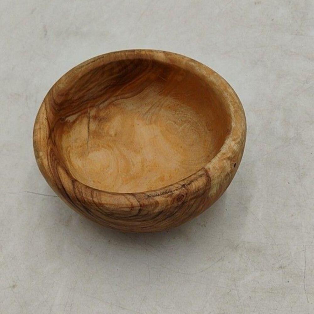 Trader Joe's Olivewood Serving Bowl Brown Round Handcrafted Tunisia Kitchen